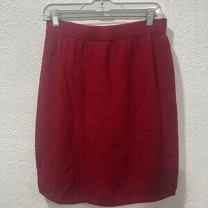 St. John Collection By Marie Gray Size 10 Women’s Red Knit Pencil Skirt NEW